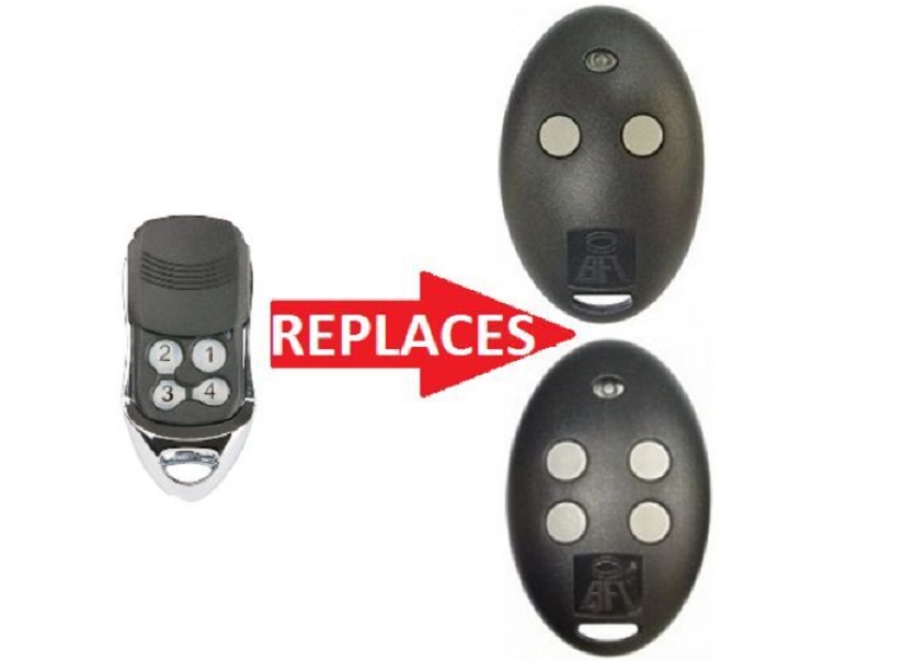 Universal four-button remote replaces BFT swing gate motor Australia garage remotes, SAMT Garage & Gate Automation.