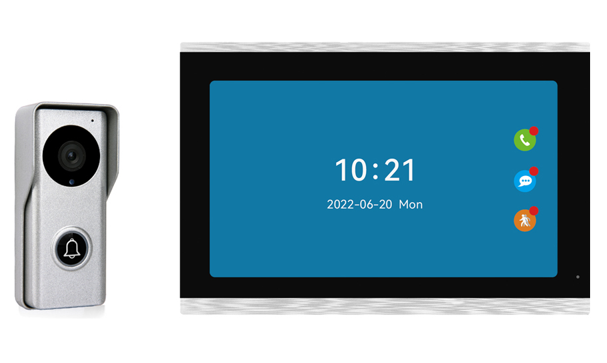 Digital video doorphone system with time display, perfect for garage door access from SAMT Garage & Gate Automation, Australia.
