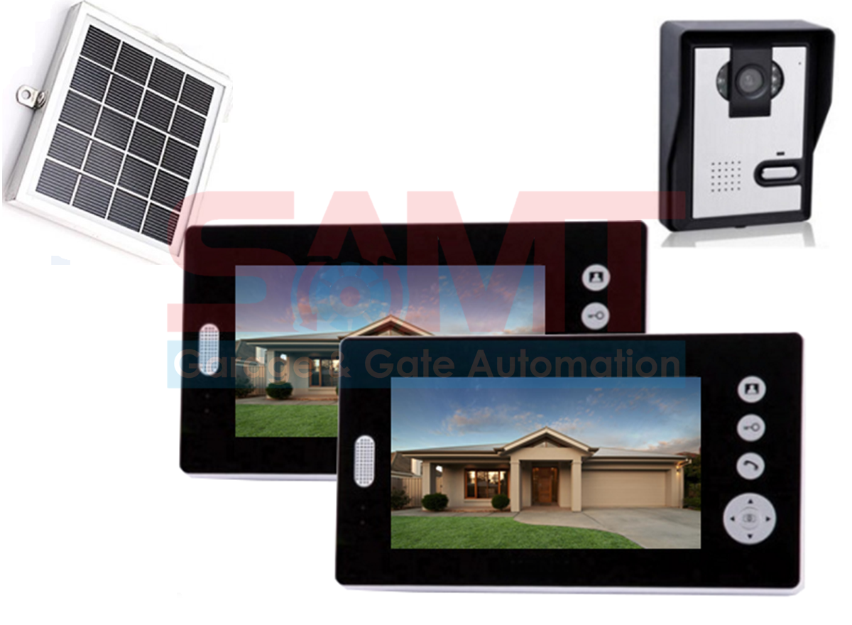 SAMT smart video intercom system with solar panel, ideal for garage and automatic gate services in Prestons, Australia.
