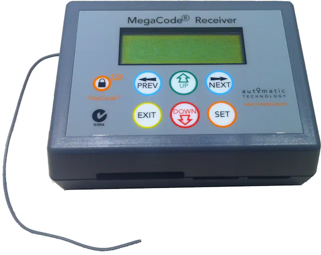 MegaCode receiver panel with LCD for garage and gate automation by SAMT Garage & Gate Automation, Australia.