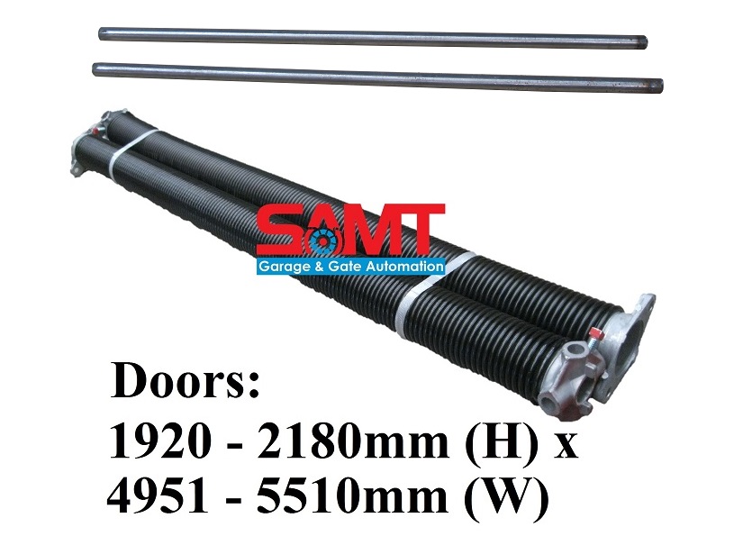 Extra-long garage door torsion springs by SAMT Garage & Gate Automation, reliable for 1920-2180mm high and 4951-5510mm wide doors in Australia.