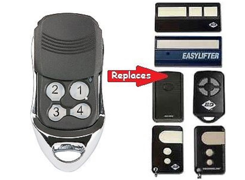 Universal replacement garage door remote control compatible with Easylifter and ATA, by SAMT in Australia.