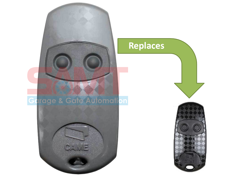 CAME two button spare garage door remote control for automatic garage doors by SAMT Garage & Gate Automation in Prestons, Australia.