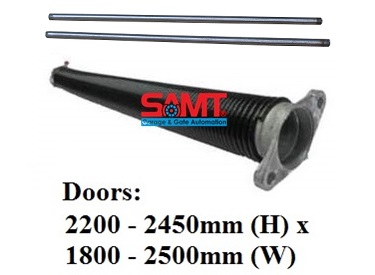 Garage door spring with winding rods from SAMT Garage & Gate Automation, for 2200-2450mm high and 1800-2500mm wide doors in Australia.