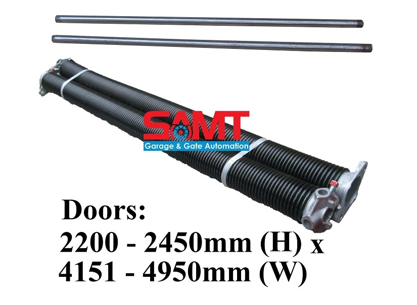 SAMT garage door torsion spring kit with rods suitable for 2200-2450mm high and 4151-4950mm wide doors in New South Wales, Australia.
