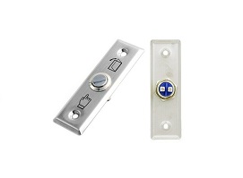Slimline stainless steel automatic door exit button set, suitable for smart automatic doors by SAMT Garage & Gate Automation, Prestons, New South Wales, Australia.