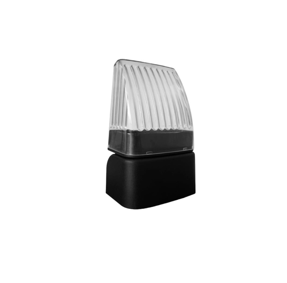 Illuminated automatic garage door warning light by SAMT Garage & Gate Automation in Prestons, New South Wales, Australia.