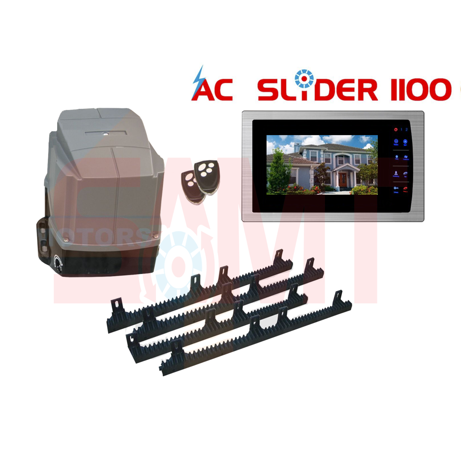 AC Slider 1100 automatic gate motor kit with color intercom and remote, SAMT Garage & Gate Automation, New South Wales