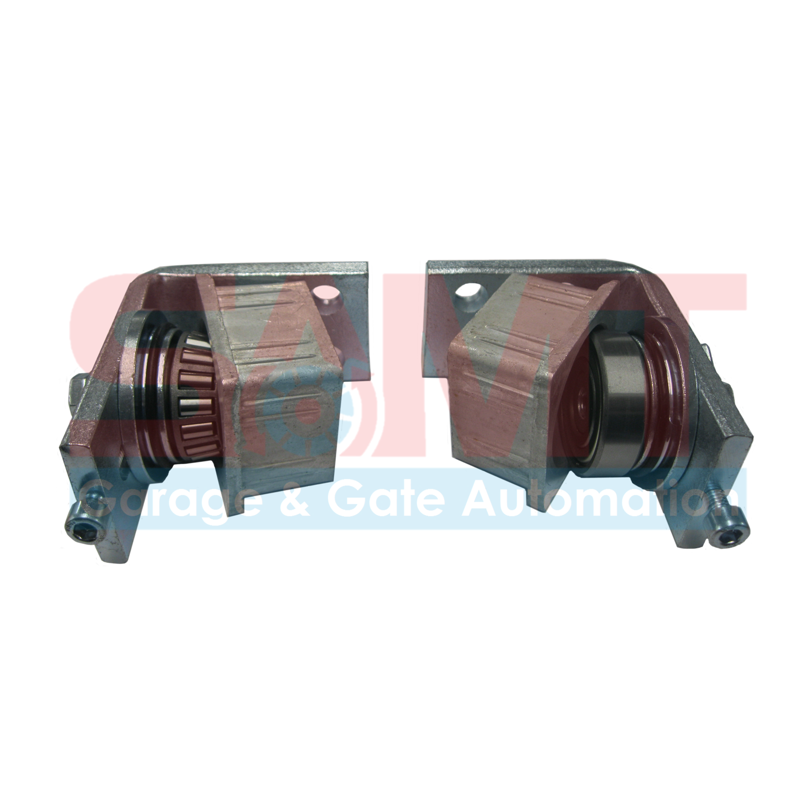 Roller garage door pulley brackets from SAMT Garage & Gate Automation, durable hardware, Australia.