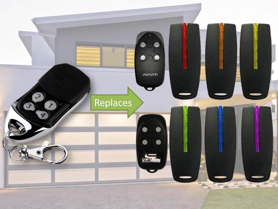 Multi-frequency garage door remote replaces Avanti and Centurion models, compatible garage door remotes Australia, Prestons.