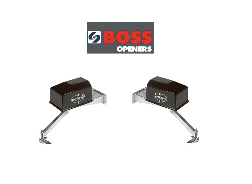 Pair of BOSS Dura swing gate motors for dual automatic gates by SAMT, Prestons, New South Wales.