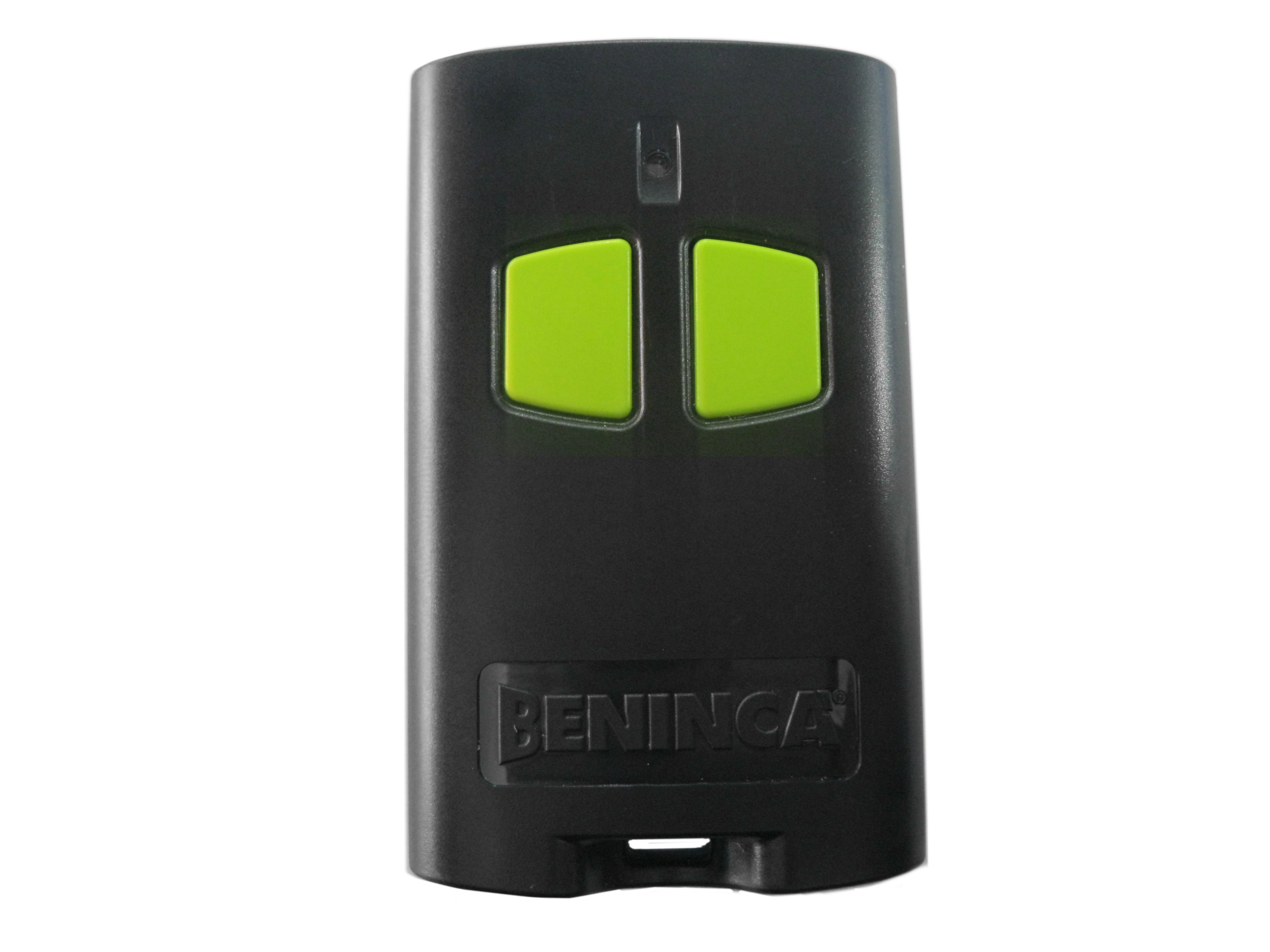 Beninca garage door remote control with green buttons, SAMT Garage & Gate Automation, Prestons, New South Wales, Australia.