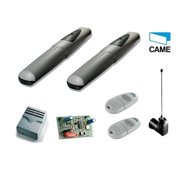 CAME duo swing gate motors with remote controls and electronic board for automatic gate opener installation in Prestons, New South Wales, Australia.