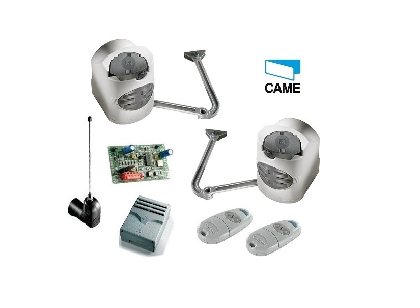 Dual CAME articulated swing gate motor kit with accessories, reliable automatic gate solution from SAMT Garage & Gate Automation, Prestons, Australia.