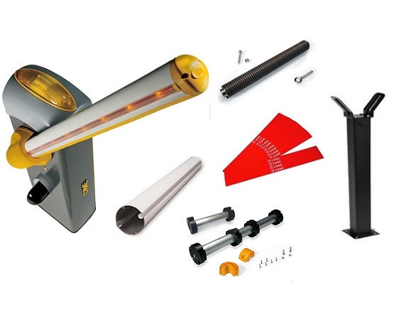 Automated boom gate barrier system with accessories for parking management, supplied by SAMT, Prestons, New South Wales, Australia.