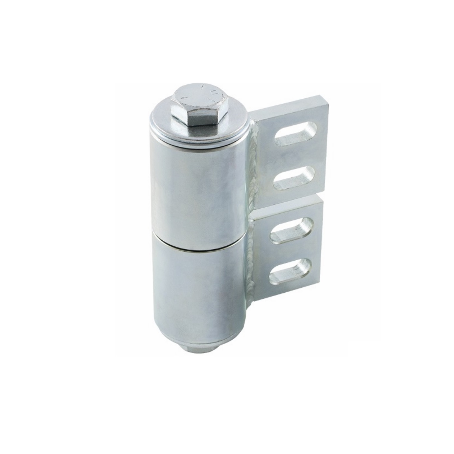 Robust adjustable bolt-on gate hinge for automatic gate motors, SAMT Garage & Gate Automation, Prestons, New South Wales, Australia.