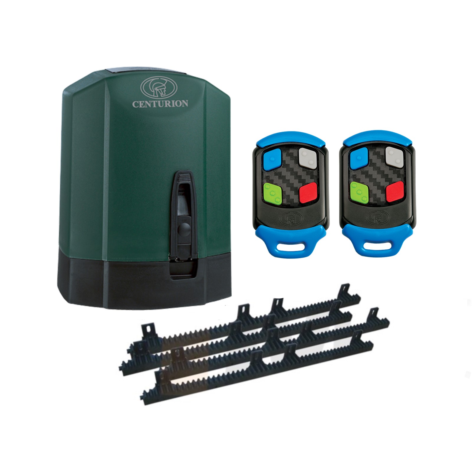 Centurion gate motor kit with two remote controls and gear racks in Prestons, New South Wales, Australia