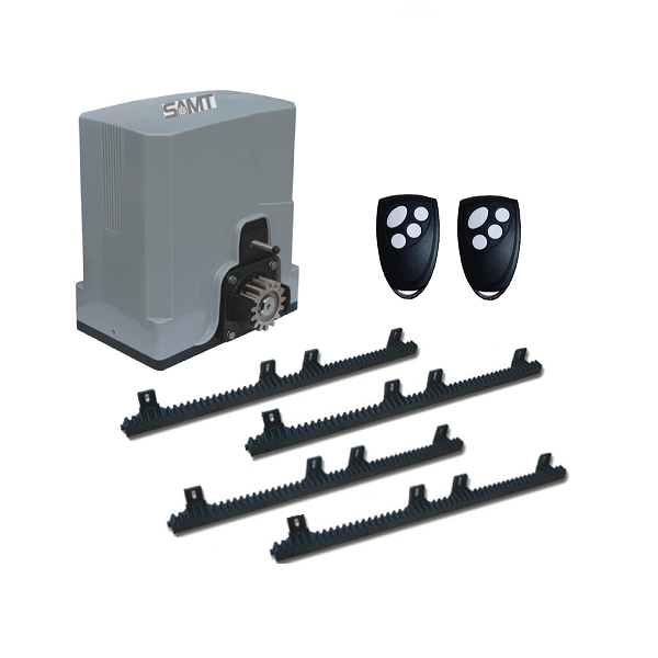 SAMT sliding gate motor kit with two remote controls for automatic gate motor installation in Prestons, New South Wales, Australia.