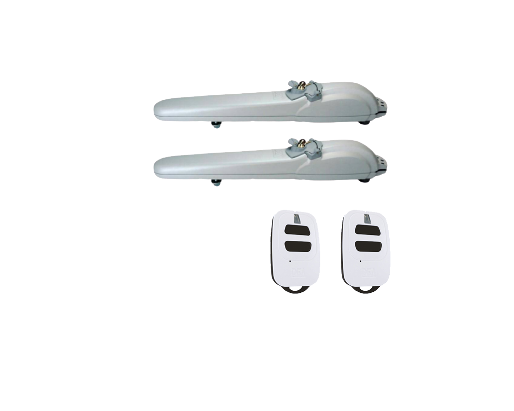 DEA dual automatic swing gate motors and remote controls set from SAMT Garage & Gate Automation, Prestons, New South Wales, Australia.