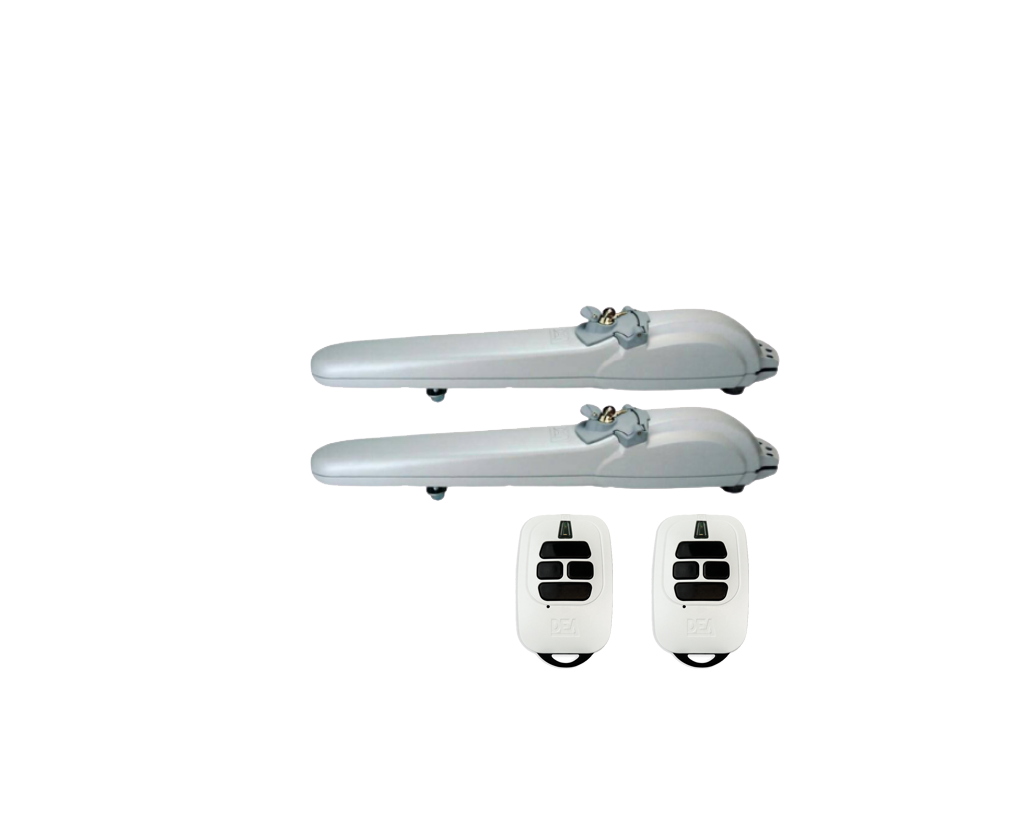 DEA dual automatic swing gate motors and remote controls set from SAMT Garage & Gate Automation, Prestons, New South Wales, Australia.