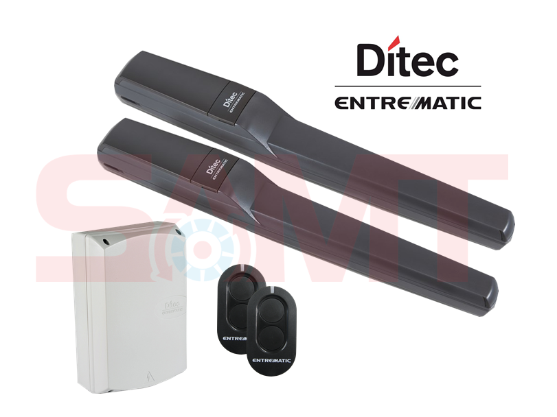 Ditec Entrematic motorized swing gate kit with remotes from SAMT Garage & Gate Automation, Australia.