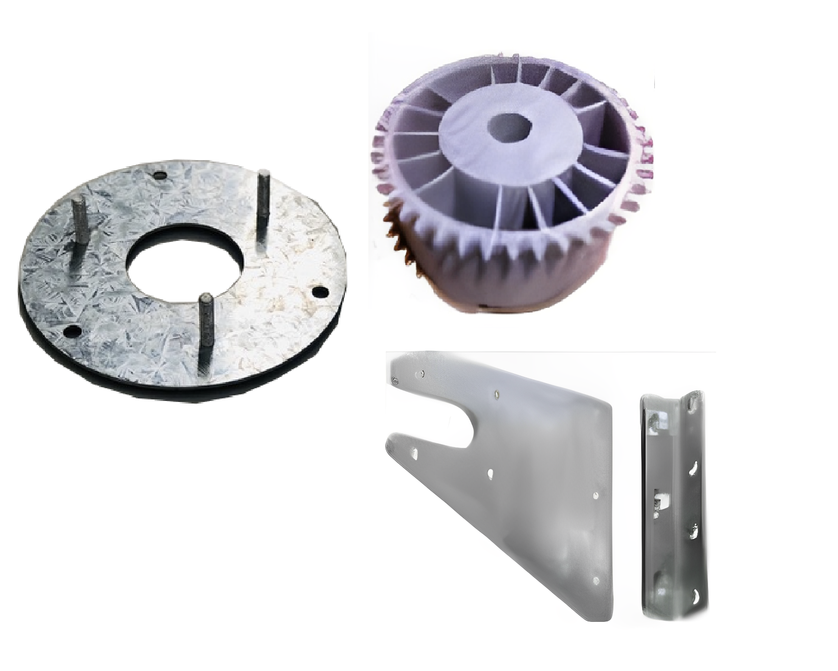 Complete steel garage door drum, fixing plate, and mounting bracket hardware set from SAMT Garage & Gate Automation, Prestons, New South Wales, Australia.