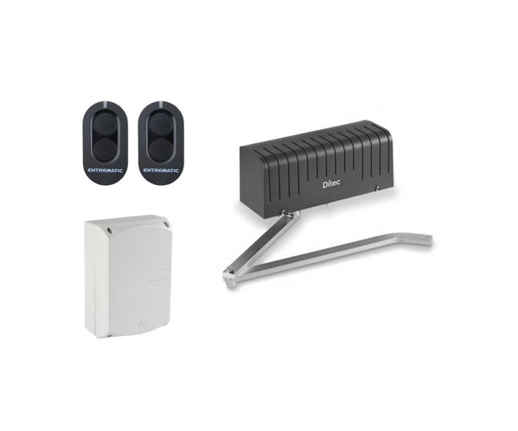 Ditec Entrematic articulated arm double swing gate motor kit with two remote controls and control box in Prestons, New South Wales, Australia"