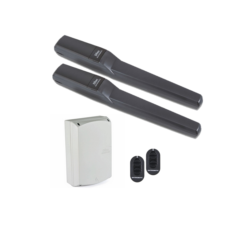 Ditec Entrematic motorized swing gate kit with remotes from SAMT Garage & Gate Automation, Australia.