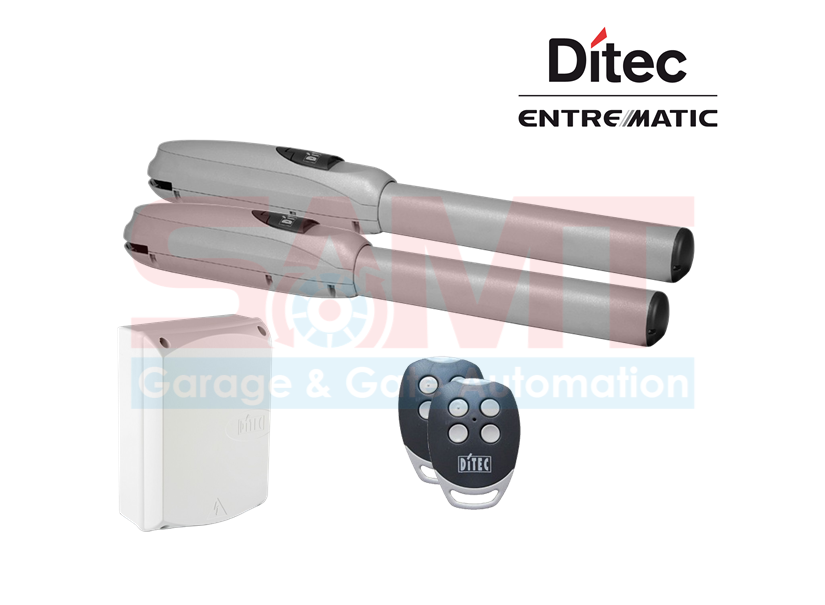 Ditec linear actuator dual swing gate opener kit with remote control, SAMT Garage & Gate Automation, Australia