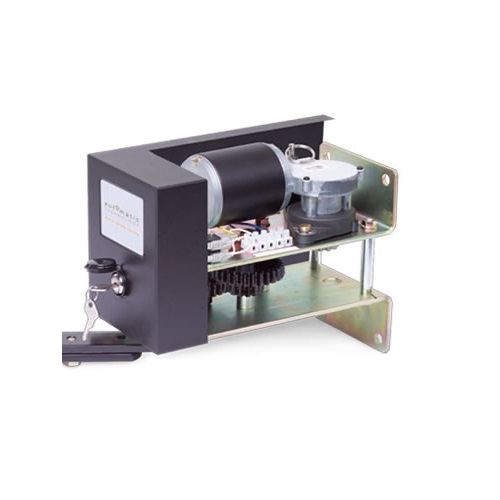 Automatic gate motor mechanism shown without cover, supplied by SAMT in Prestons, New South Wales.