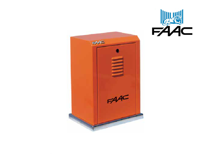 FAAC orange automatic gate opener unit supplied by SAMT, perfect for secure automatic gates in Australia.