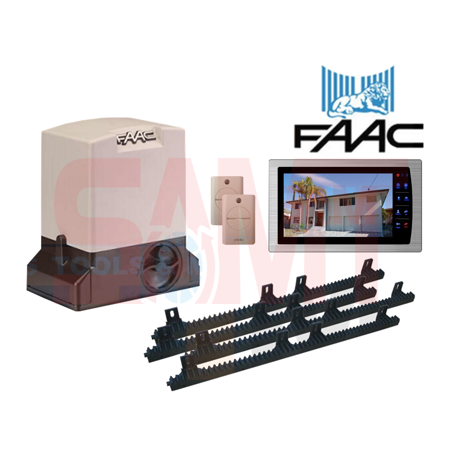 FAAC sliding gate motor kit with remotes and video intercom, SAMT Garage & Gate Automation, Prestons New South Wales Australia