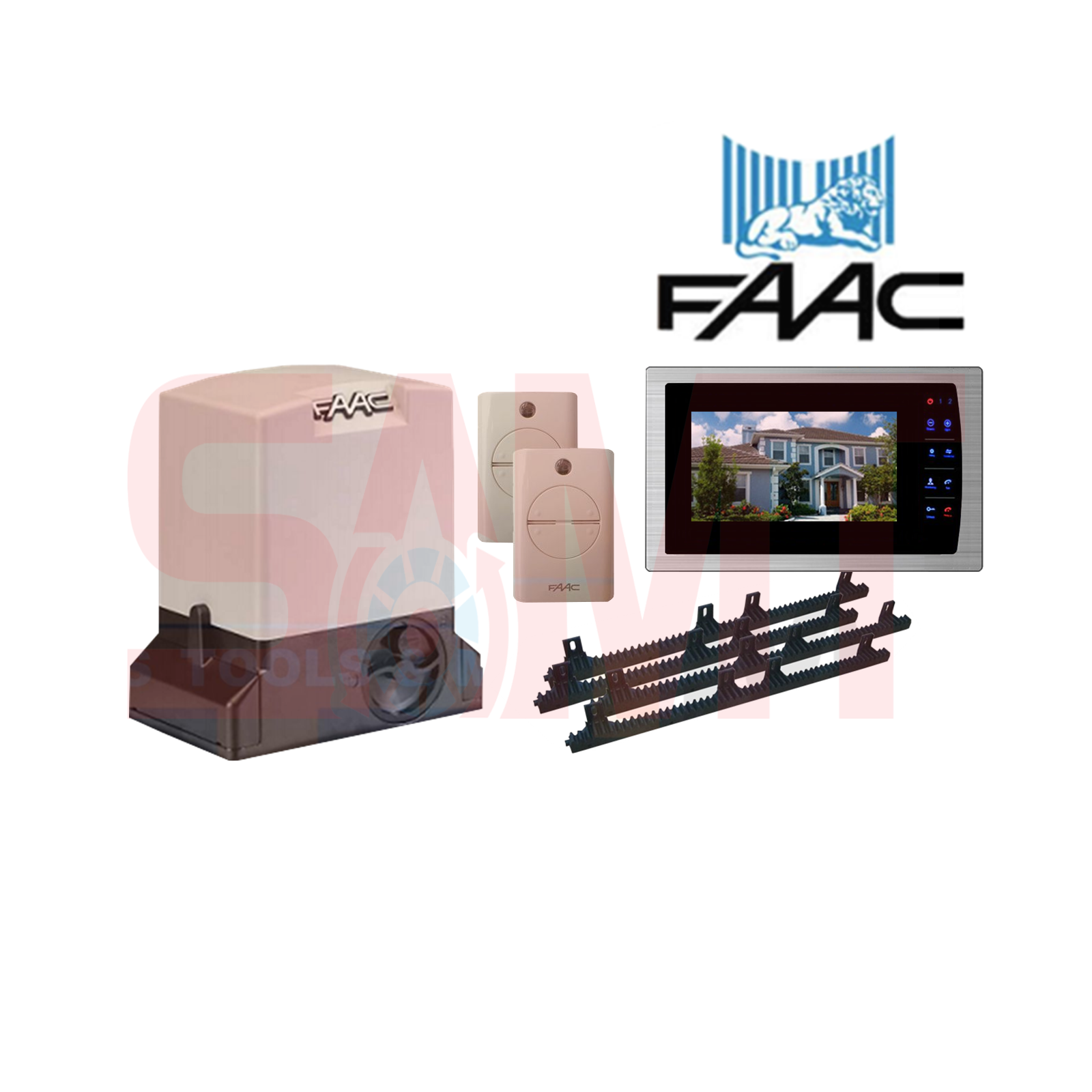 FAAC sliding gate motor kit with remotes and video intercom, SAMT Garage & Gate Automation, Prestons New South Wales Australia
