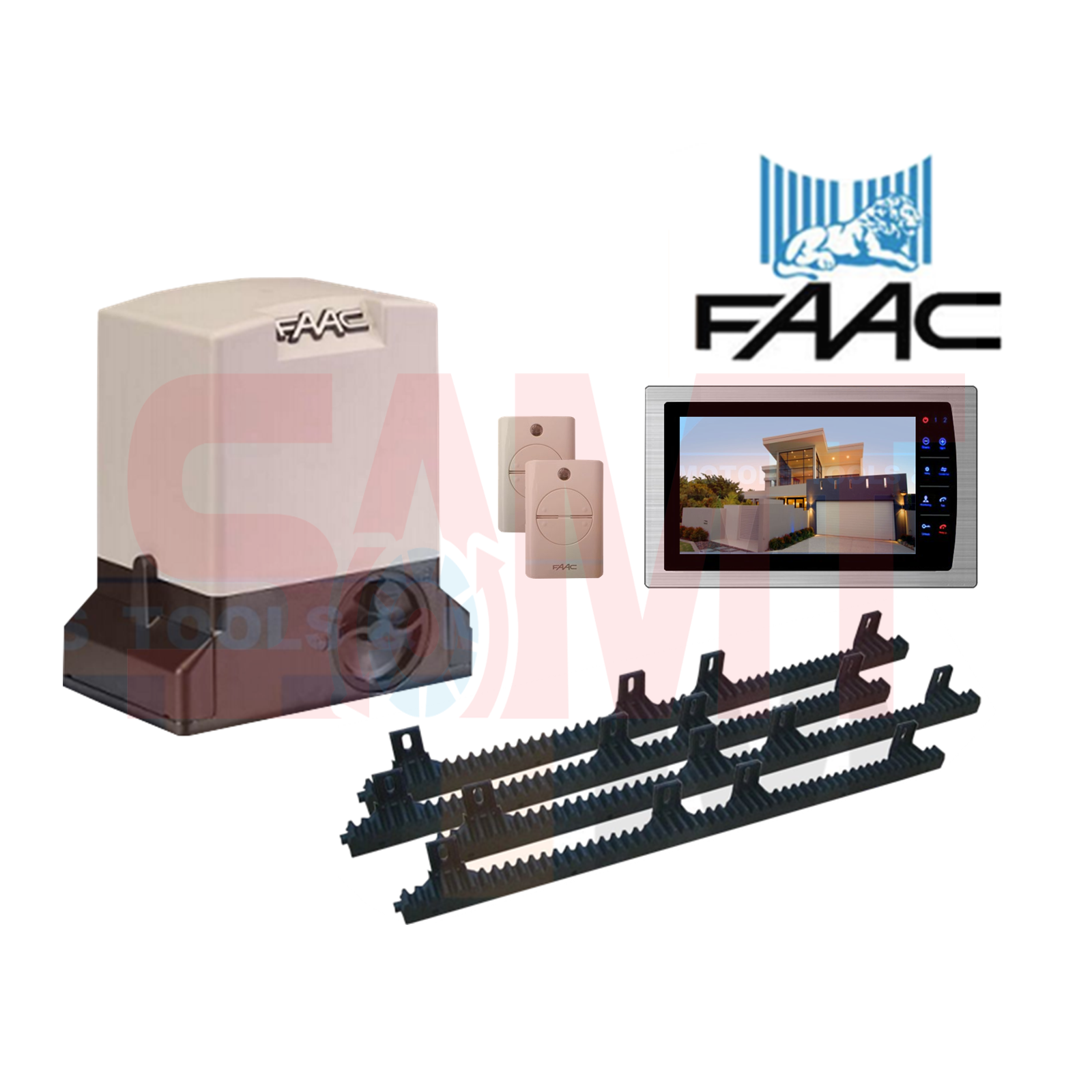 FAAC sliding gate motor kit with remotes and video intercom, SAMT Garage & Gate Automation, Prestons New South Wales Australia