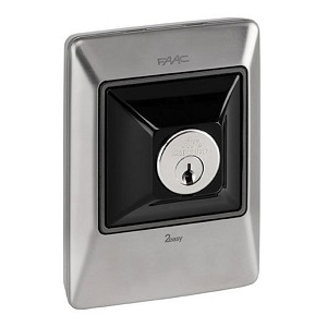 Stainless steel FAAC 2-way key switch for automatic gate motors, SAMT, Prestons, New South Wales, Australia