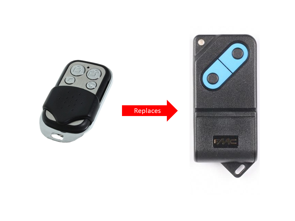 SAMT compatible garage door remote replaces FAAC remote control, for garage door opener systems in Australia.