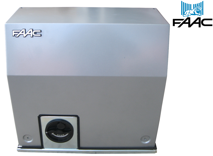 Stainless steel automatic gate motor, FAAC brand, from SAMT Garage & Gate Automation, trusted in New South Wales.