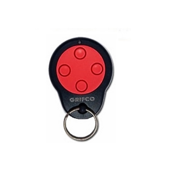 Grifco four-button garage door remote control key fob, SAMT Garage & Gate Automation, Australia.