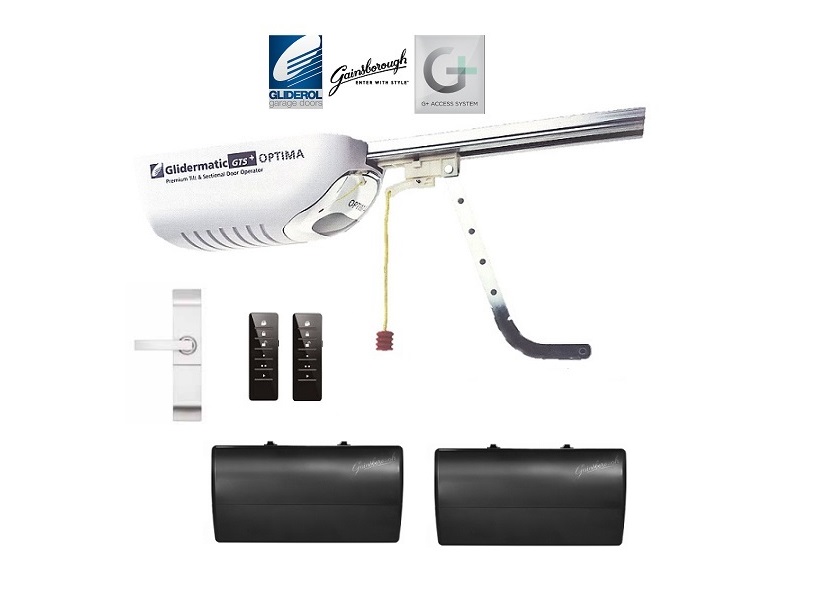 Glidermatic GTS Optima garage door opener kit with remotes by SAMT, suitable for homes in Australia.
