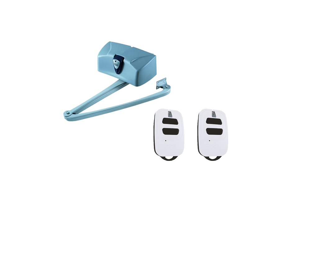 DEA motorized swing gate kit with two remote controls, smart gate automation by SAMT Garage & Gate Automation in Prestons, New South Wales, Australia.