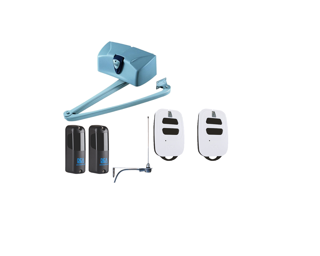 DEA swing gate opener kit with sensors, antenna, and two remotes, automatic gate opener in New South Wales, Australia, offered by SAMT.