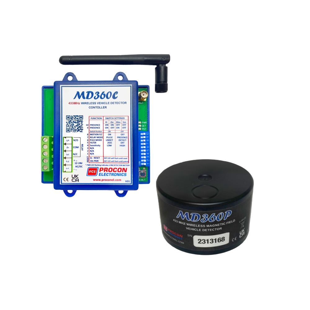MD360C Procon Electronics wireless vehicle detector controller with PCE ground sensor for garage door automation by SAMT in New South Wales, Australia.