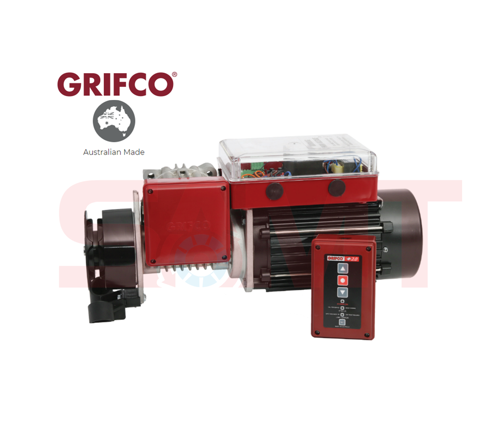 Grifco industrial garage door opener with control panel by SAMT Garage & Gate Automation, Australian made, Prestons, New South Wales.