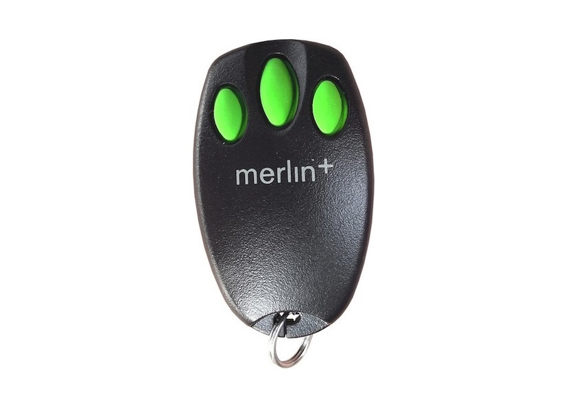 Merlin+ 2.0 garage door remote control with green buttons, SAMT Garage & Gate Automation, New South Wales, Australia.