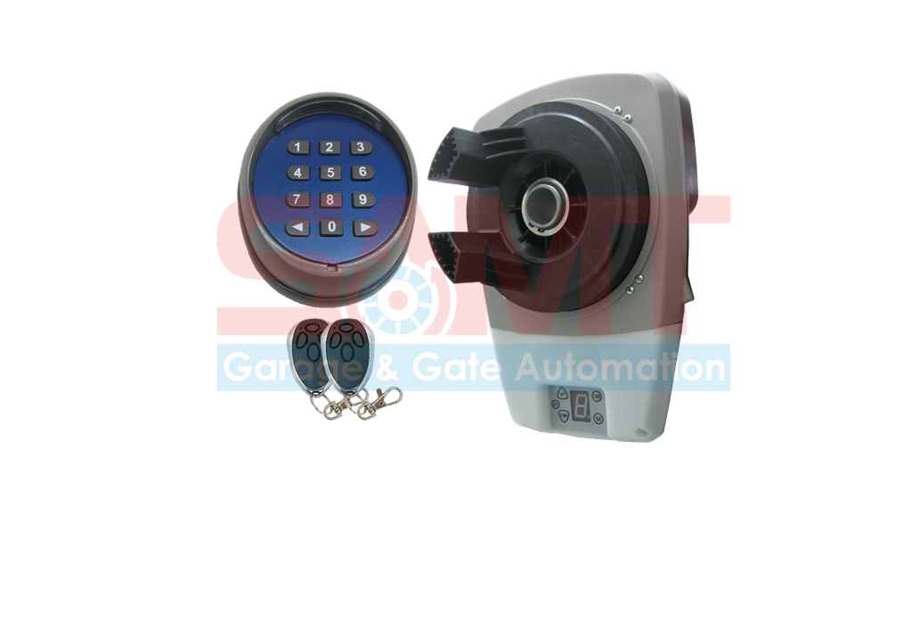 SAMT garage door opener kit with keypad and two remotes in Prestons, New South Wales, compatible garage door remotes Australia.