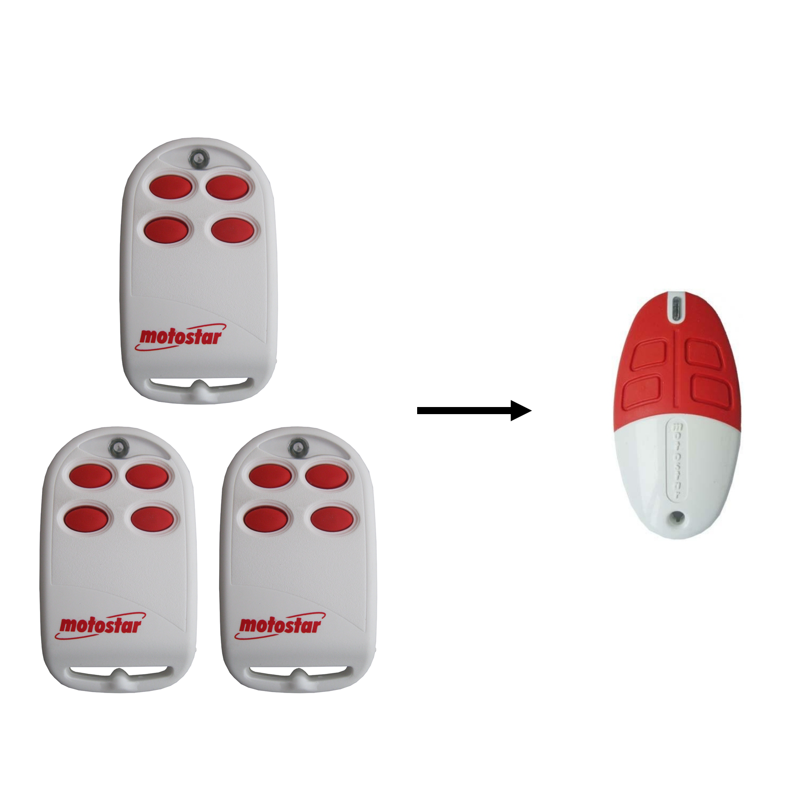 Motostar garage door remote controls and compatible spare remote, SAMT Garage & Gate Automation, Prestons, New South Wales, Australia.