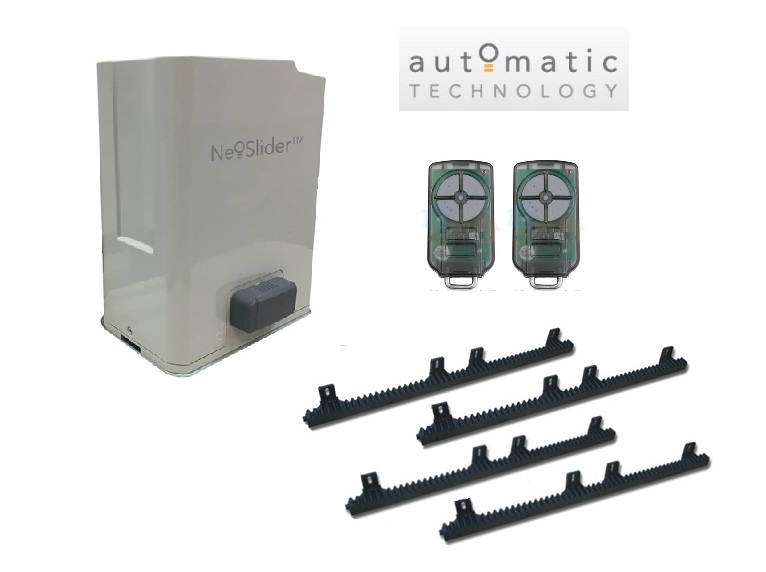 Automatic Technology NeoSlider sliding gate motor kit with spare garage door remotes, SAMT Garage & Gate Automation, Prestons, New South Wales.