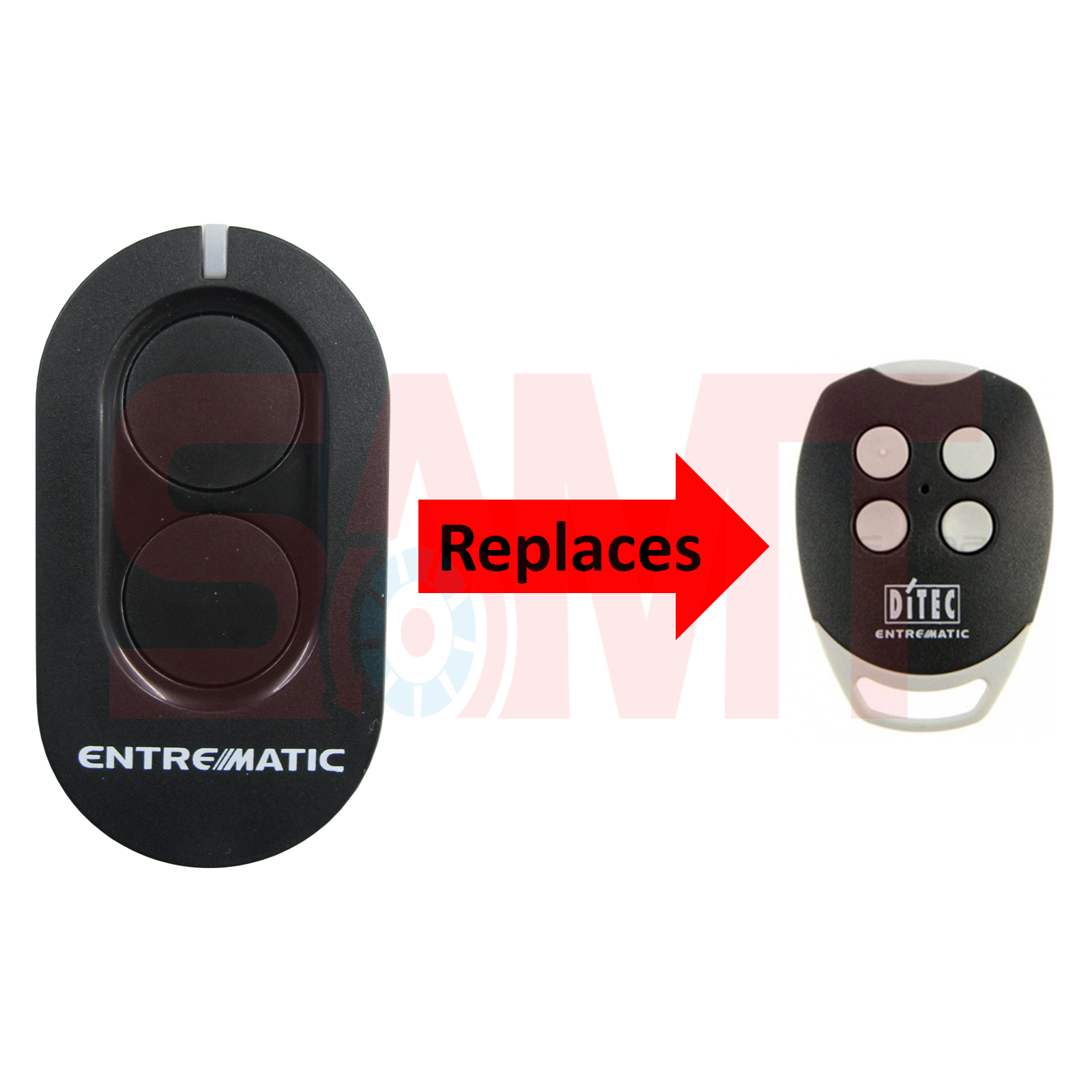 Entrematic garage door remote replaces Ditec remote at SAMT Garage & Gate Automation, Prestons, New South Wales, Australia.