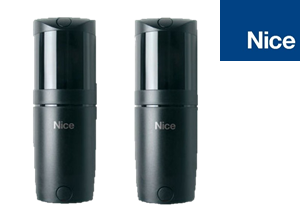 Pair of Nice safety sensors for automatic gate motor installation by SAMT in Prestons, New South Wales, Australia.