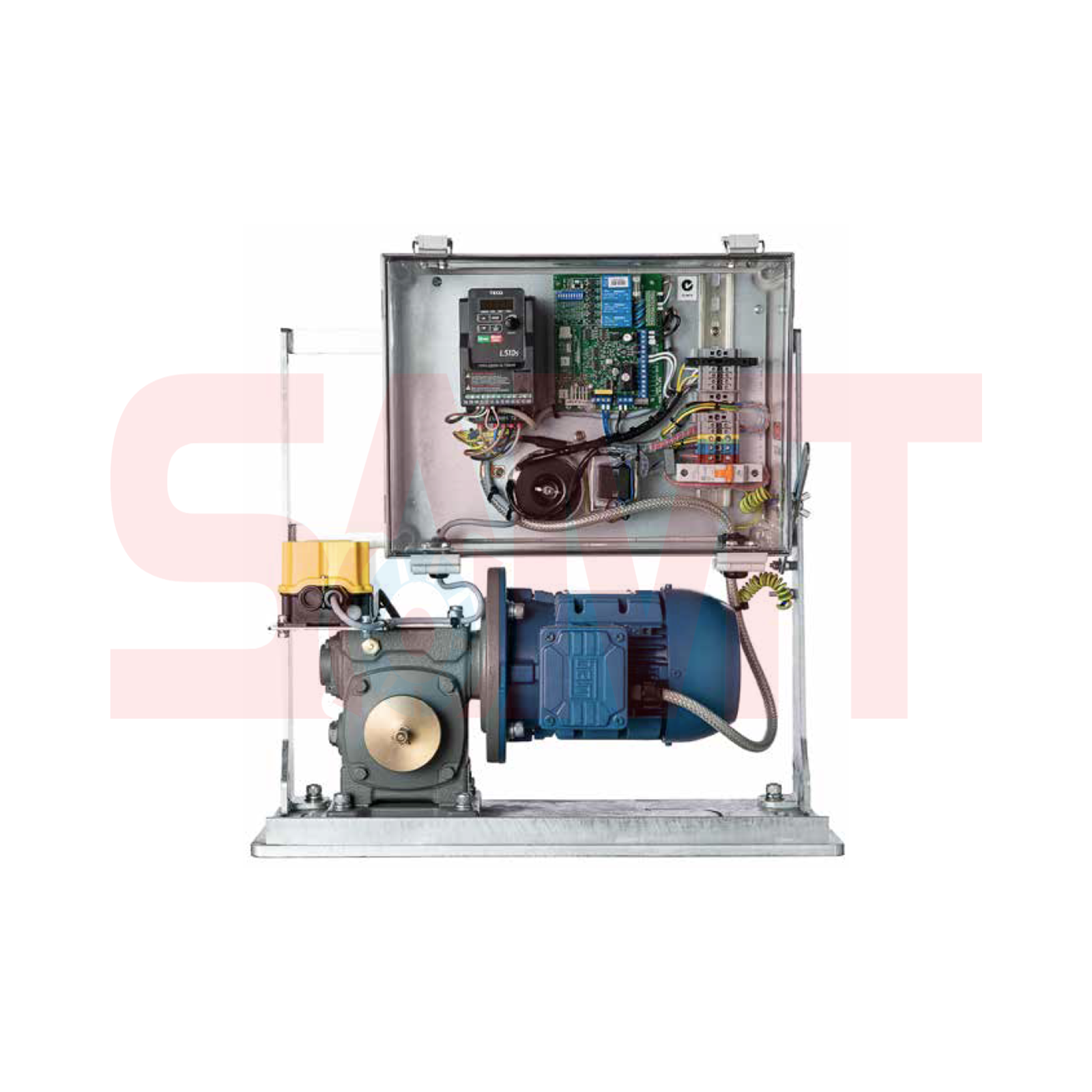 High-power industrial automatic sliding gate opener system at SAMT, Prestons, New South Wales, Australia.